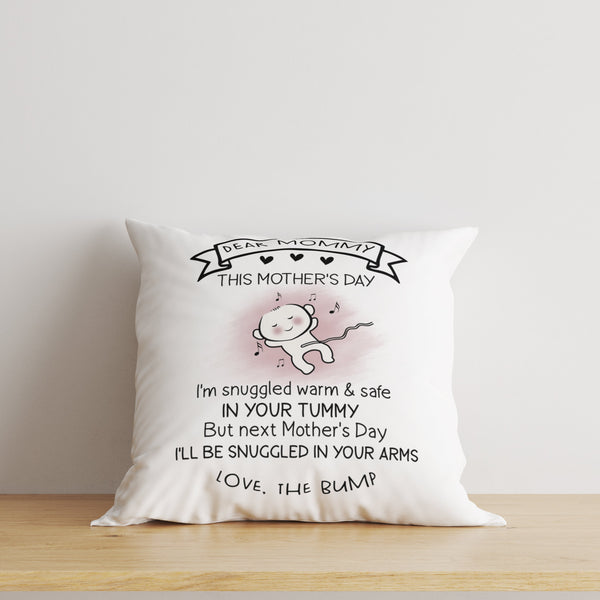 Cute Pregnant Mom Pillow, Dear Mommy from the Bump, Happy First Mother's Day Gift, Mom to Be Gift| NPL03