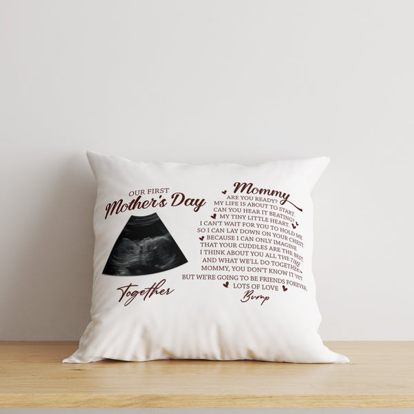 First Mother's Day Custom Sonogram Pillow, Mom to Be 1st Time Mother Gift, New Mom Pregnant Mom Gift| NPL11