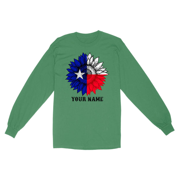 Texas flag sunflower customized name patriot Texas state flag D03 NQS2495 - Standard Long Sleeve