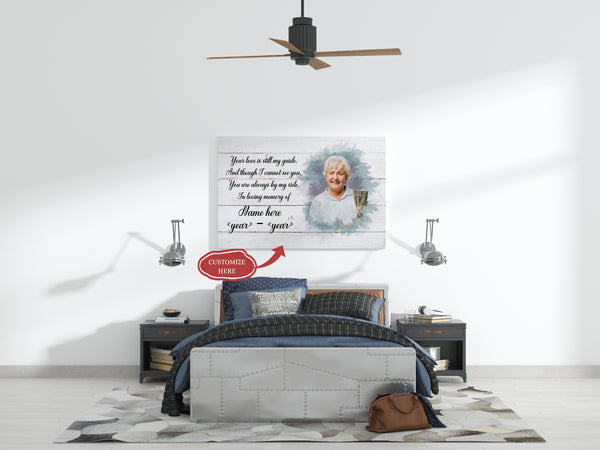 Personalized Canvas| You Are Always By My Side Memorial Canvas Wall Art| In Loving Memory of Mother, Father, Grandmother, Grandfather| Sympathy Gift for Loss of Husband, Wife, Son, Daughter| T146