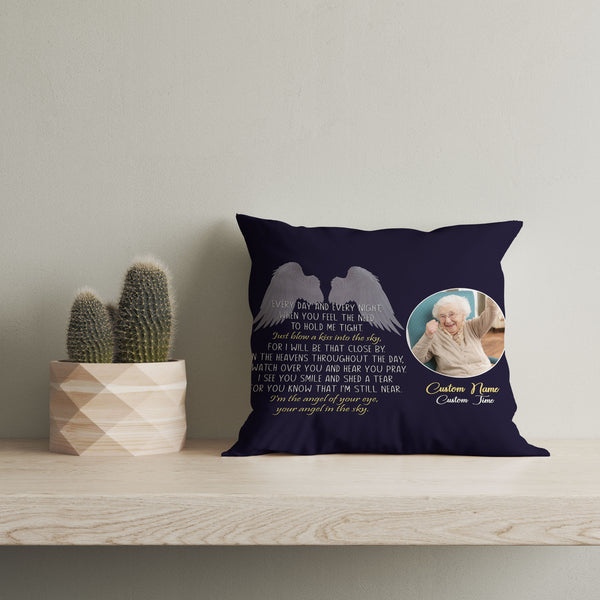 Custom Memorial Pillow for Loss of Loved One| Your Angel In The Sky| Sympathy Gift Memorial Gift| JPL85