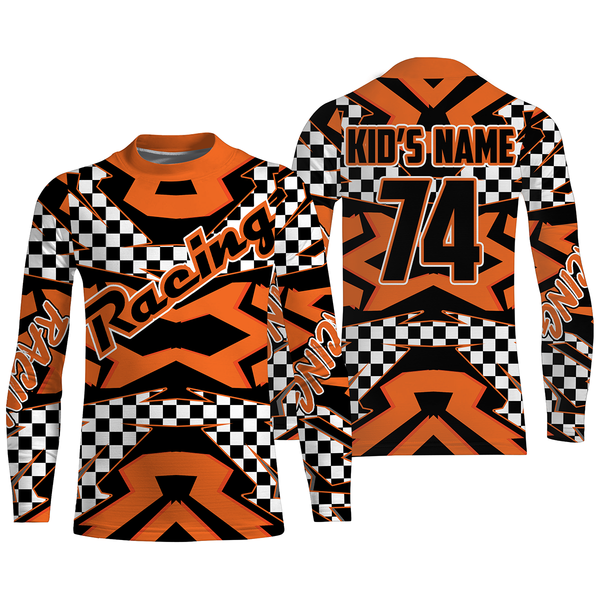Kid&adult Motocross custom jersey dirt bike shirt UV protective racing flag off-Road motorcycle PDT15