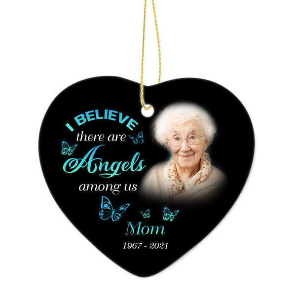 Custom Memorial Ornament - Angels Among Us, Christmas in Heaven, Remembrance Home Decor, Memorial Gift for Loss of Son, Husband, Father| NOM55