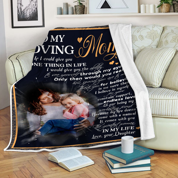 To My Loving Mom Personalized Blanket Custom Throw Mother's Day Gift for Mommy Gift Birthday Christmas| N2534