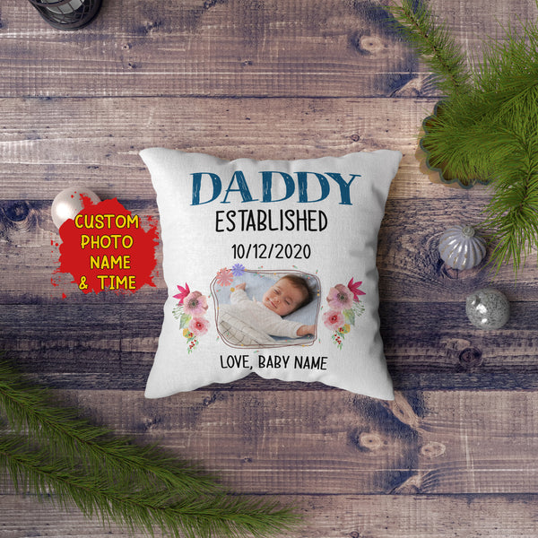 New Dad Personalized Pillow (Insert Included) Custom Photo First Father's Day Gift 1-side Print| NPL80