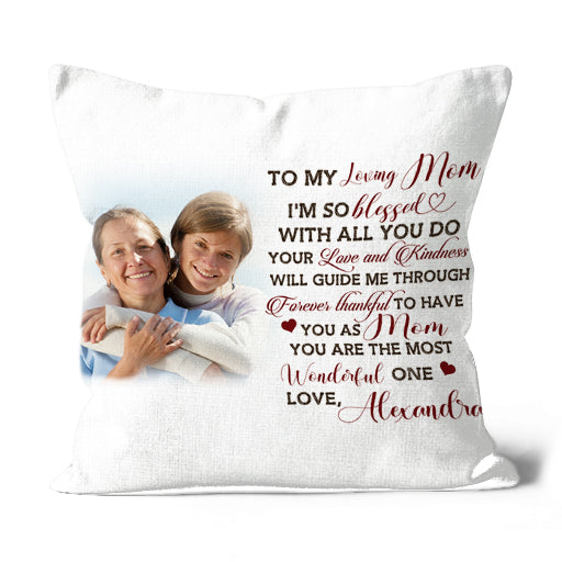 Personalized Mom Pillow - To My Loving Mom Mother's Day Gift, I Love You Mom Birthday Christmas Gift| NPL14