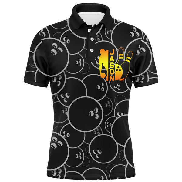 Funny Men Bowling Polo Shirt, Bowl Curve Pray Repeat, Personalized Name Short Sleeves Bowlers Jersey NBP41