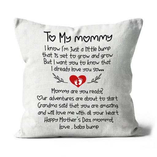 Mom To Be Cute Pillow (Insert Included) First Mother's Day Gift To My Mommy Throw Pillow 1-side Print| NPL111
