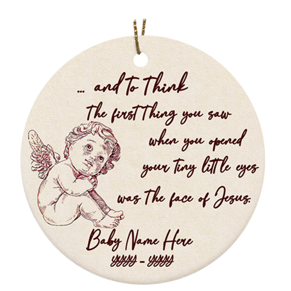 Miscarriage Memorial Ornament Custom Name Circle Ornament Memorial Gift Christmas Sympathy Gift for Baby Loss Infant Loss Stillborn - Baby Remembrance Ornament in Christmas - JOR30