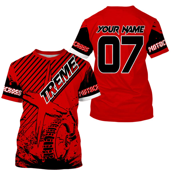 Custom red MX jersey shirt UV extreme kid&adult Motocross dirt bike racing off-road motorcycle PDT179