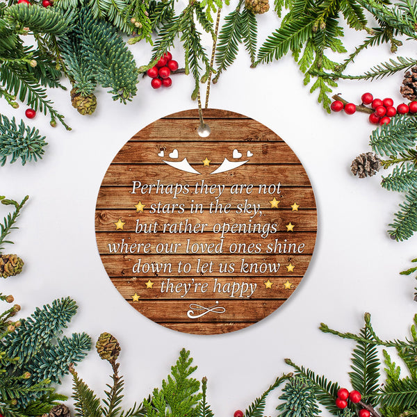 Memorial Circle Ornament  Stars In The Sky Shine Down Ornament - Memorial Gift Sympathy Gift for Loss of Loved One In Loving Memory Christmas Remembrance Ornament - JOR31