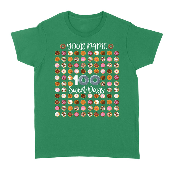Custom shirt 100th day of school shirt, Happy 100th Day, 100 sweet days D02 NQS1266 - Standard Women's T-shirt