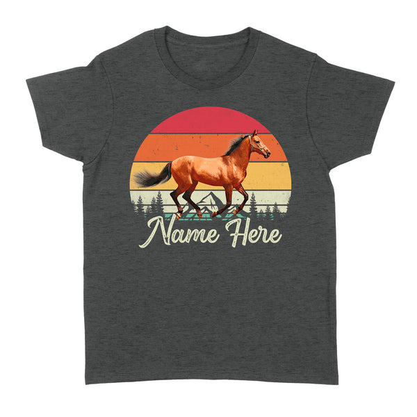 Custom Photo and name Horse retro Shirt, Horse Riding Shirt, Gift for Horse Lover D03 NQS3244 Women's T-shirt