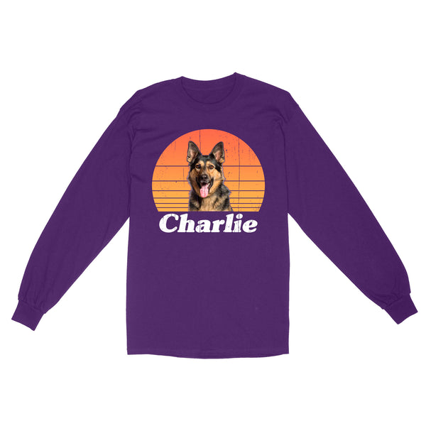Custom Dog Vintage Shirt, Custom Name and Photo Pet Shirt, Dog Lover/Dog Owner Gift, Personalized gifts Standard Long Sleeve FSD2367D06