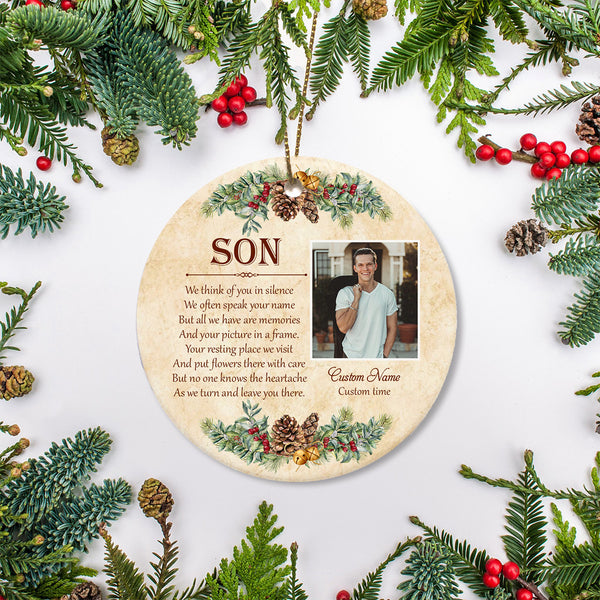 Son Memorial Ornament - My Angel Son, Christmas in Heaven, Son Remembrance Home Decor, Memorial Gift for Loss of Son in Memory, Loss of Child| NOM176