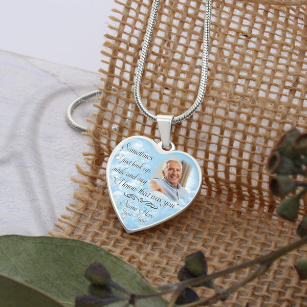 Customized Memorial necklace with photo| I know that was you| Rememberance jewelry gift for loss NNT29