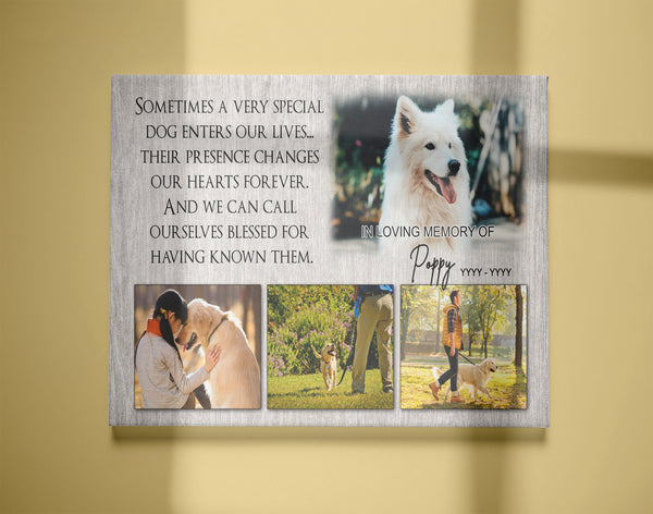 Personalized Dog Memorial Canvas| A Very Special Dog Enters Our Lives Canvas| Dog Memory Gift, Dog Passing Away Gifts, Sympathy Gift for Loss of Dog, Dog Owner - JCD785