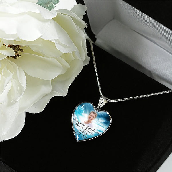 Remembrance necklace for loss of Dad Mom Daughter| Custom Memorial gift| Sympathy jewelry with photo NNT16