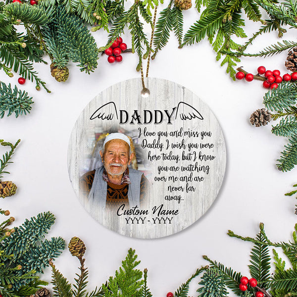 Dad memorial ornament, my angel dad, memorial Christmas ornament, sympathy ornament for loss of dad| ONT08