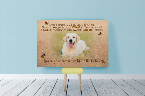 Personalized Dog Canvas for Dog Lover| Custom Dog Gift, Dog Memorial Gift, Sympathy Gift for Loss of Dog, Dog Owners| Dog Theme Wall Art| JCD796