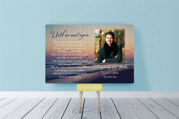 Loss of Brother Gift Memorial Personalized Picture Canvas| Sunset Sympathy Gift | Brother Remembrance| Memorial Gift| Bereavement Condolence Keepsake Grieving Gift| T806