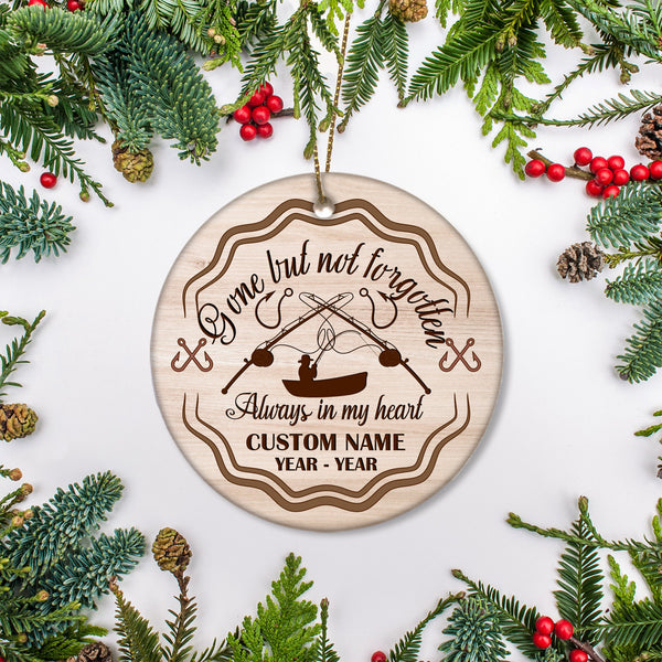 Gone Fishing in Heaven memorial ornament, remembrance Christmas ornament, fisherman memorial gifts| ONT119