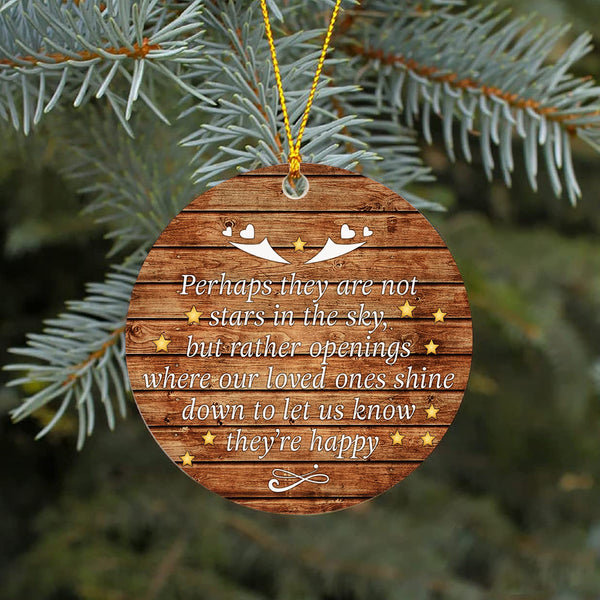 Memorial Circle Ornament  Stars In The Sky Shine Down Ornament - Memorial Gift Sympathy Gift for Loss of Loved One In Loving Memory Christmas Remembrance Ornament - JOR31