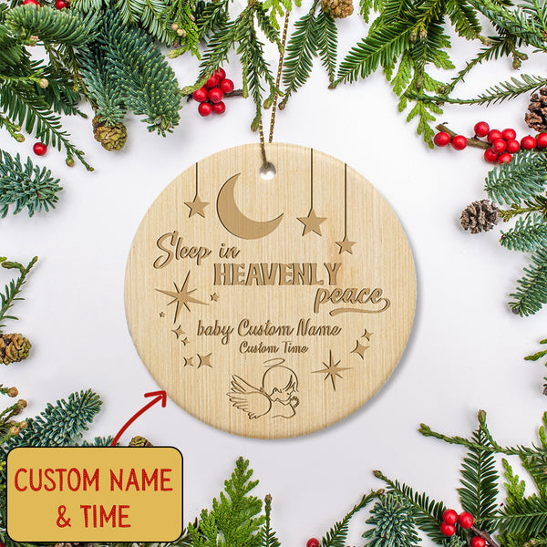Christmas Memorial Circle Ornament - Loss Baby Memorial Ornament Sleep in Heavenly Peace Ornament Remembrance Ornament Sympathy Gift for Loss of Child Infant Loss Miscarriage - JOR28