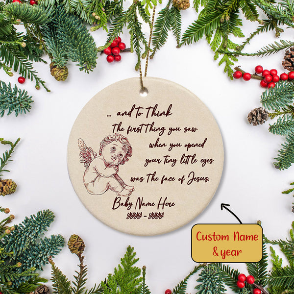 Miscarriage Memorial Ornament Custom Name Circle Ornament Memorial Gift Christmas Sympathy Gift for Baby Loss Infant Loss Stillborn - Baby Remembrance Ornament in Christmas - JOR30