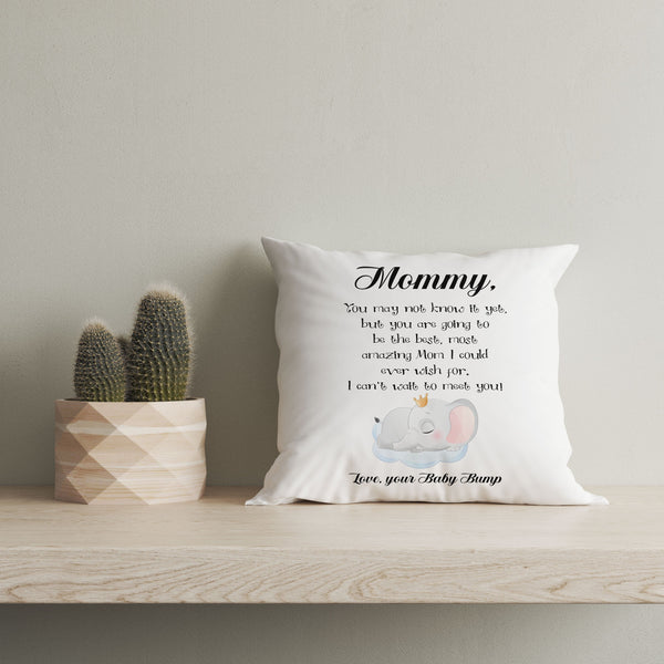 Pregnant Mom Pillow from Baby Bump Cute Elephant, Expecting Mom, Soon to Be Mom Mother's Day Gift| NPL08