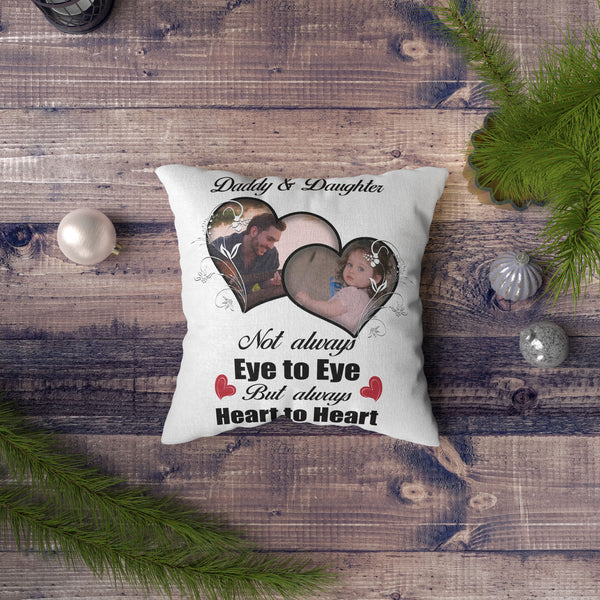 Daddy & Daughter Personalized Pillow (Insert Included) Custom Photo Father's Day Gift 1-side Print| NPL54