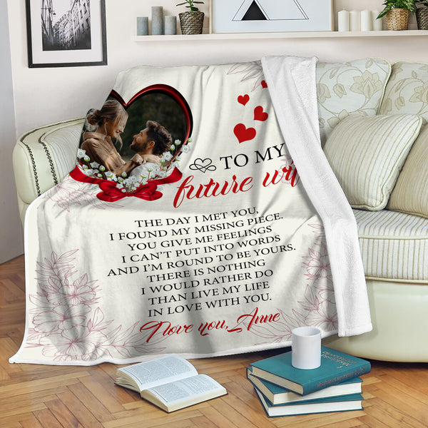 Custom Blanket with Pictures| To My Future  Wife Blanket| My Wife Blanket| Valentine’s  Day Gifts| Best Gift for Your Life Partner| To  My Wife Blanket| Valentines Blanket BP60 Myfihu