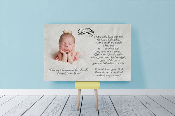 New Dad Personalized Canvas Happy First Father's Day Gift for New Daddy 1st Time Father Gift Customized| N2547