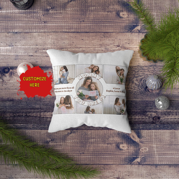 No.1 Mom Personalized Pillow, Best Mom Ever Mother's Day Gift, New Mommy Birthday Christmas Keepsake| NPL32