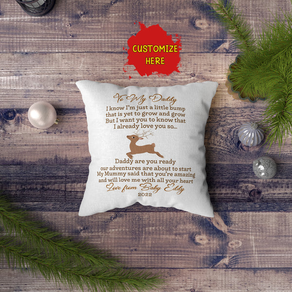 Personalized New Dad Pillow| Daddy Are You Ready| First Father's Day Gift, Dad To Be, 1st Time Dad| JPL66