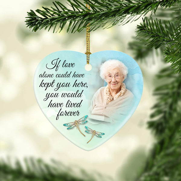 Custom Memorial Ornament - Lived Forever, Christmas in Heaven, Remembrance Home Decor, Memorial Gift for Loss of Son, Brother, Father| NOM52