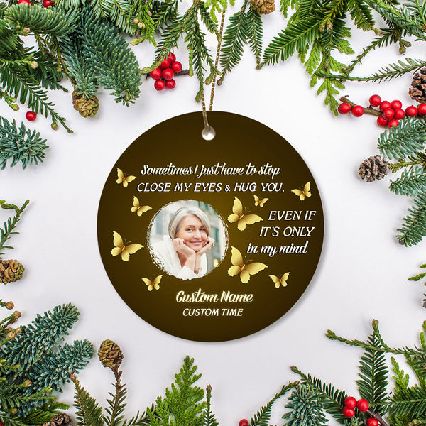 Memorial Circle Ornament - Custom Image Ornament Christmas Memorial Gift Sympathy Gift for Loss of Loved One, Father, Mother Christmas Remembrance Ornament - JOR33