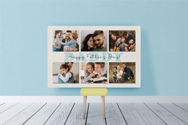 DADDY Personalized Canvas Photo Collage, Fathers Day Gift for Dad from Children, Dad Birthday Christmas| N2520