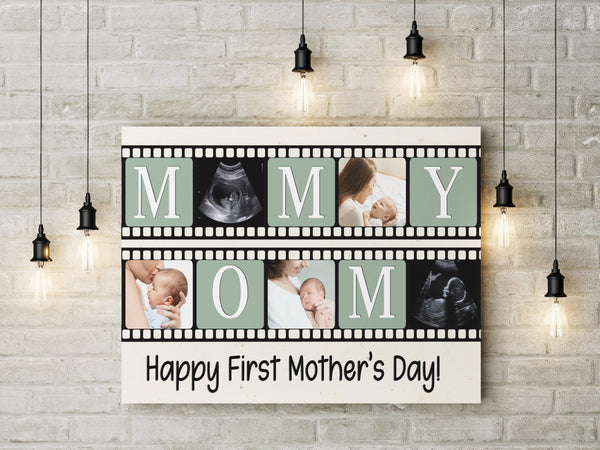 First Mother's Day Canvas, New Mom Custom Baby Photo Collage Gift, Newborn Baby Shower, 1st Time Mother| N2509