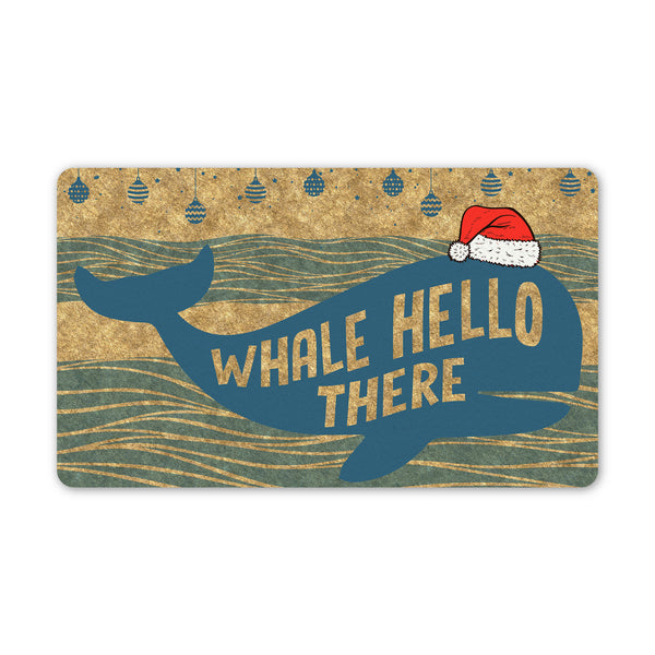 Whale Hello There  Doormat geo whale doormat
