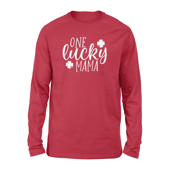 Women One Lucky Mama Letter Funny - Standard Long Sleeve