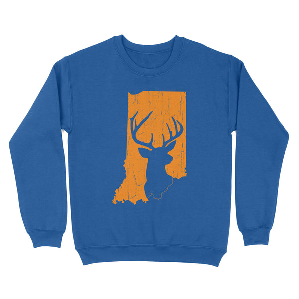 Bucks of Indiana deer hunting hunter orange, Indiana hunting, deer hunting shirt D03 NQS2920 Standard Crew Neck Sweatshirt