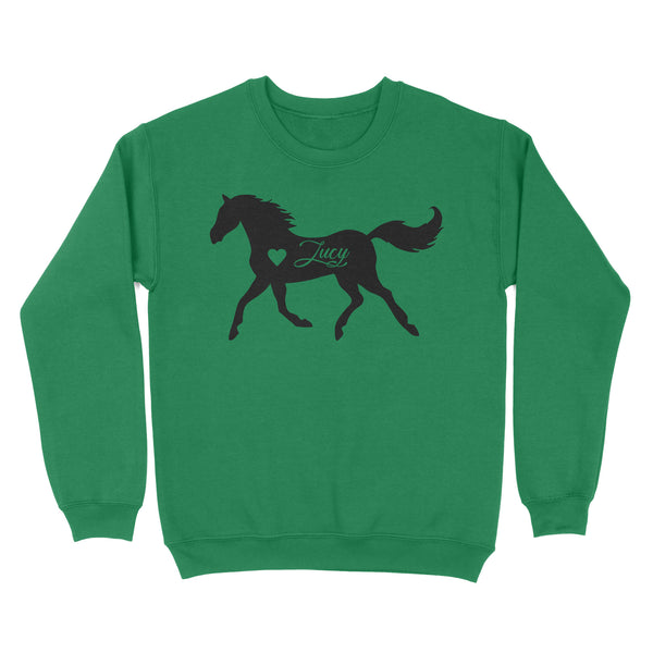 Customized name horse gifts for girls, Gift For Horse Owner, Horse Trainer Gift, Horse Lover Gift, Cowgirl, Riding Tee D06 NQS2682 - Standard Crew Neck Sweatshirt