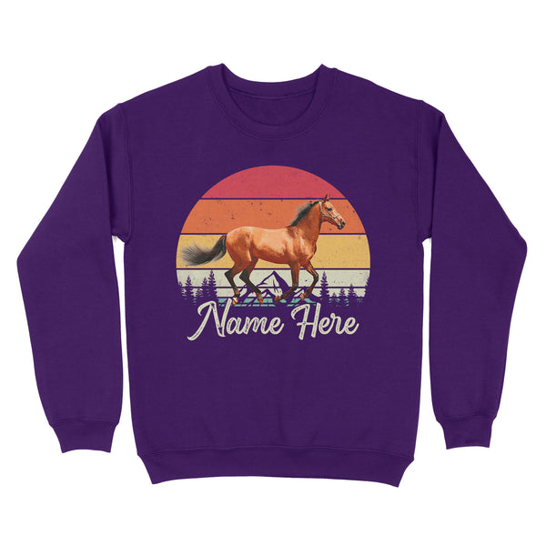 Custom Photo and name Horse retro Shirt, Horse Riding Shirt, Gift for Horse Lover D03 NQS3244 Sweatshirt