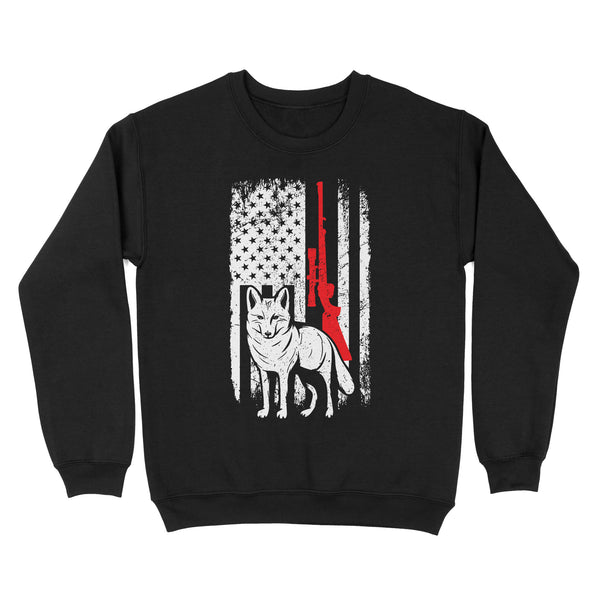 Coyote Hunting American Flag Shirts Predator Coyote Hunter Sweatshirt - FSD3053 D02