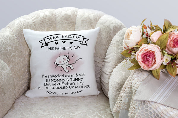 Cute Dad to Be Pillow (Insert Included) First Father's Day Gift for New Dad 1-side Print| NPL94