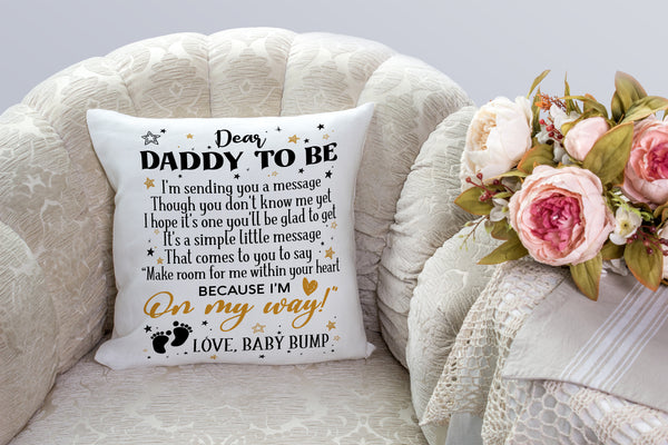 Dear Daddy to Be Pillow (Insert Included) First Father's Day Gift for New Dad from The Bump 1-side Print NPL95