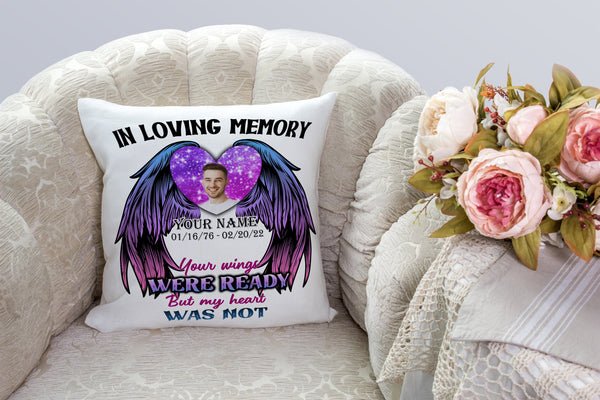In Loving Memory Personalized Memorial Pillow Remembrance Loved One in Heaven Sympathy Gift 1-side Print| NPL83