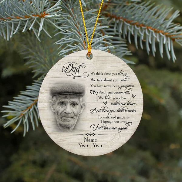 Dad Memorial Ornament - Until We Meet Again, Christmas in Heaven, Dad Remembrance Home Decor, Memorial Gift for Loss of Father in Memory| NOM82