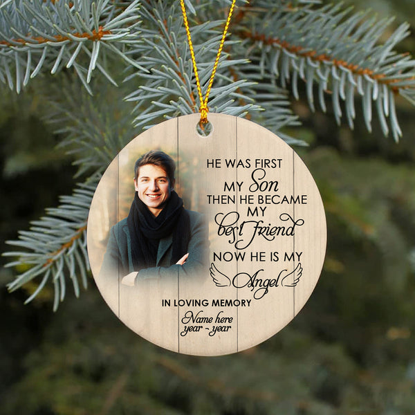 Son Memorial Ornament - My Angel Son, Christmas in Heaven, Son Remembrance Home Decor, Memorial Gift for Loss of Son in Memory, Loss of Child| NOM90
